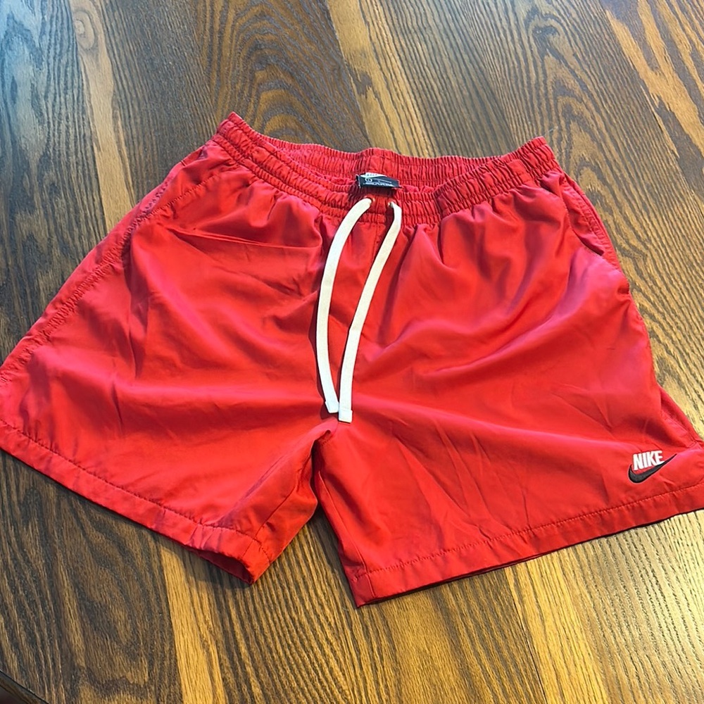 Nike Red Athletic Shorts with Elastic Waistband